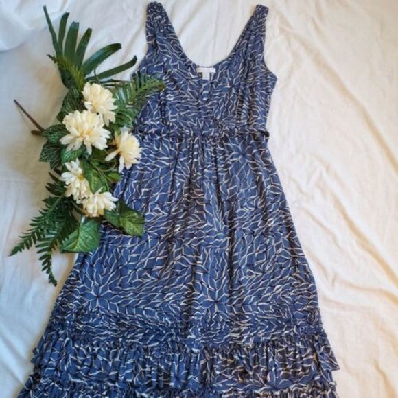 NY&C Stretch Sleeveless Ruffled V-Neck Bohemian Dress w/ Tie SZ Medium - Picture 10 of 10